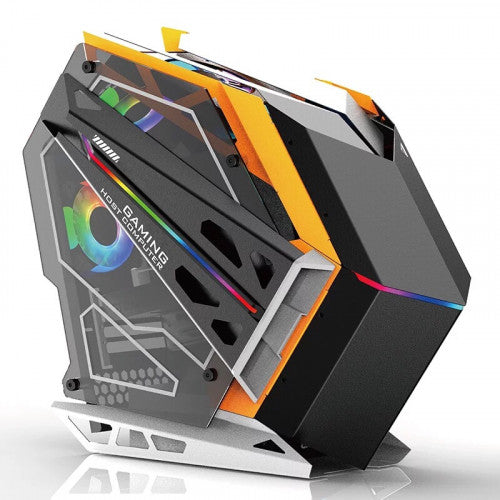 Warship M-ATX/Micro-ATX/ Gaming Desktop Computer Case Black with Side Tempered Glass Panels with 4 ARGB Fan Support Warship M-ATX/Micro-ATX/ Gaming Desktop Computer Case Black with Side Tempered Glass Panels with 4 ARGB Fan Support